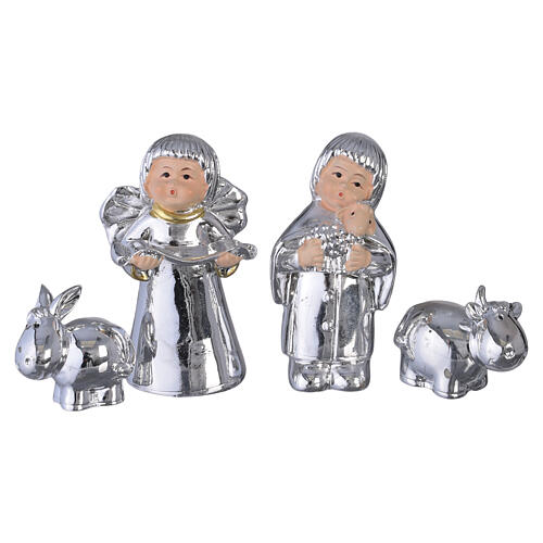Complete Nativity Scene by Bagutta, teal with starry sky, 6x10x6 in 7