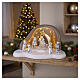 Complete Nativity Scene with stable by Bagutta, white and dove-grey resin, LED light, 6x10x6 in s2