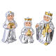Complete Nativity Scene with stable by Bagutta, white and dove-grey resin, LED light, 6x10x6 in s5