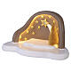 Complete Bagutta Nativity set with stable, white and taupe resin, LED light 15x25x15 cm s9