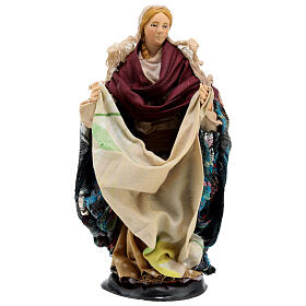 Standing woman hanging clothes Neapolitan nativity 18 cm