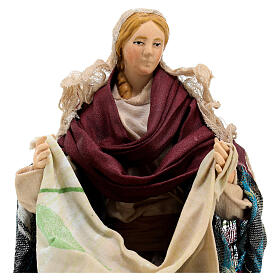 Standing woman hanging clothes Neapolitan nativity 18 cm