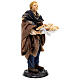Uomo con vassoio di pane presepe napoletano 18 cm s4