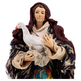Donna in piedi con oca presepe napoletano 18 cm