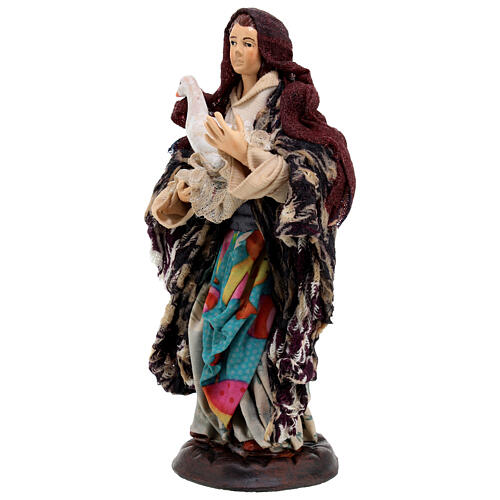 Donna in piedi con oca presepe napoletano 18 cm 3