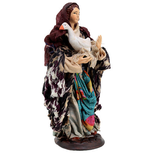 Donna in piedi con oca presepe napoletano 18 cm 4