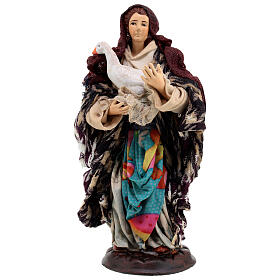 Standing woman with goose, Neapolitan nativity 18 cm