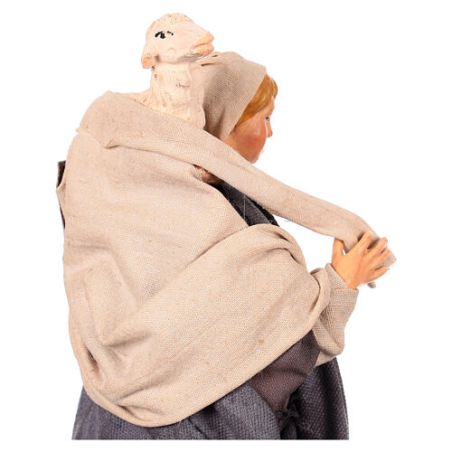 Guter Hirte mit Schaf auf den Schultern, neapolitanischer Stil – für 18 cm Krippe 4