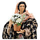 Young woman with vase of flowers for Neapolitan nativity scenes 18 cm s2