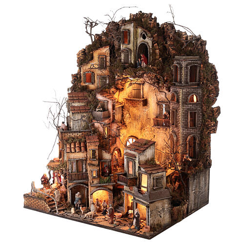 Multi-storey village with brook 85x70x55 cm for Neapolitan Nativity Scene with 8 cm characters 6