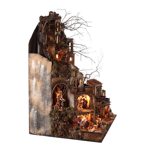 Multi-story village stream 85x70x55 Neapolitan nativity scene 8 cm 5