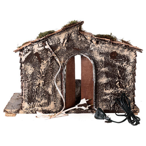 Stable with fireplace and Nativity for Neapolitan Nativity Scene with 14 cm characters 30x40x20 cm 5