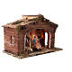 Stable with fireplace and Nativity for Neapolitan Nativity Scene with 14 cm characters 30x40x20 cm s3