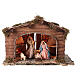 Cabane avec cheminée et Nativité 30x40x20 cm crèche napolitaine 14 cm s1