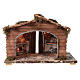 Cabane avec cheminée et Nativité 30x40x20 cm crèche napolitaine 14 cm s4