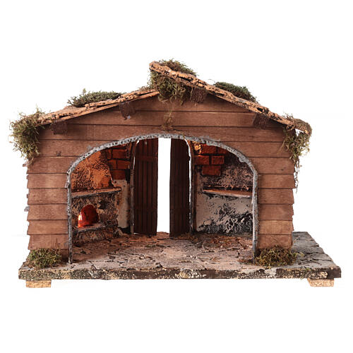 Capanna forno e Natività 30x40x20 presepe napoletano 14 cm 4