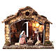 Stable with Nativity and fireplace for Neapolitan Nativity Scene with 12 cm characters 30x30x25 cm s1