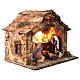 Stable with fireplace 30x35x25 Neapolitan nativity scene 12 cm s3