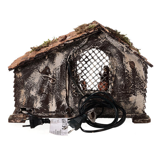 Capanna fontana e pastori 25x35x25 presepe napoletano 10 cm 5