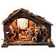 Capanna fontana e pastori 25x35x25 presepe napoletano 10 cm s1