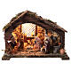 Stable with fountain and shepherds 25x35x25 Neapolitan nativity scene 10 cm s1
