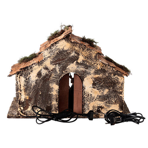 Cabane Nativité avec four 35x45x25 cm crèche napolitaine 14 cm 5
