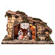 Stable with fountain and Nativity 20x35x25 cm for Neapolitan Nativity Scene with 8 cm characters s1