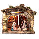 Illuminated stable with Nativity 25x30x20 cm for Neapolitan Nativity Scene with 10 cm characters s1
