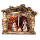 Capanna illuminata Natività 25x30x20 presepe napoletano 10 cm s1