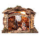 Capanna con Natività 25x35x20 presepe napoletano 12 cm s1