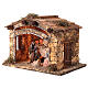 Capanna con Natività 25x35x20 presepe napoletano 12 cm s2