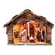 Stable with light 25x35x20 cm Neapolitan Nativity Scene with 12 cm characters s1