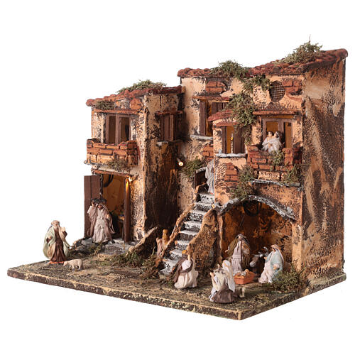 Neapolitan village 35x40x25 cm for Nativity Scene with 6 cm characters 2