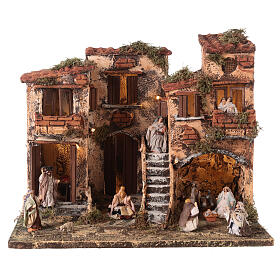Neapolitan village 35x40x25, nativity scene 6 cm