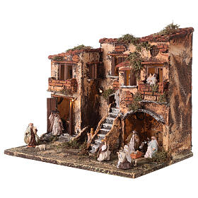Neapolitan village 35x40x25, nativity scene 6 cm