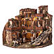 Corner village with Nativity and fountain 40x35x35 cm for Neapolitan Nativity Scene with 6 cm characters s1