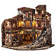 Corner village with Nativity and fountain 40x35x35 cm for Neapolitan Nativity Scene with 6 cm characters s4