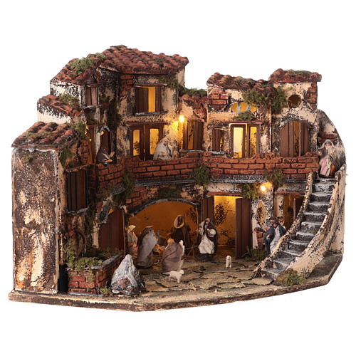 Corner village with fountain 35x40x35 cm for Neapolitan Nativity Scene with 6 cm characters 3