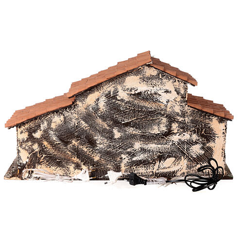 Capanna Natività forno fontana 65x60x25 presepe napoletano 12 cm 5
