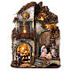 Two-storey house with Nativity 25x25x30 cm for Neapolitan Nativity Scene with 8 cm characters s1
