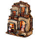 Maison à deux étages avec Nativité et boulangerie 25x25x30 cm crèche napolitaine 8 cm s3