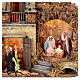 Casa com mulher vendendo frutas e legumes e Natividade 25x29x25 cm para presépio napolitano com figuras de altura média 8 cm s2
