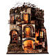 Häuserblock N4, mit Schachtbrunnen und Beleuchtung, neapolitanischer Stil, für 10 cm Krippe, 65x55x35 cm s7