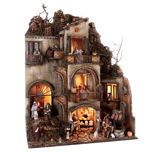 Block of houses N4 with well 65x55x35 cm for Neapolitan Nativity Scene with 10 cm characters 5