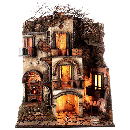 Block of houses N4 with well 65x55x35 cm for Neapolitan Nativity Scene with 10 cm characters 9