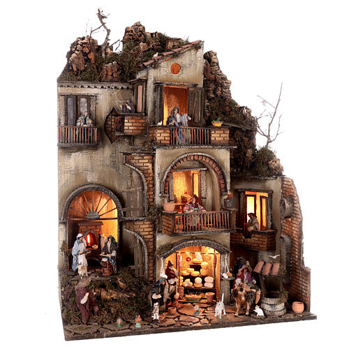 Caseggiato N4 con pozzo 65x55x35 presepe napoletano h. 10 cm 5