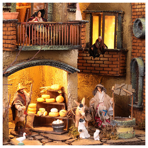 Caseggiato N4 con pozzo 65x55x35 presepe napoletano h. 10 cm 3
