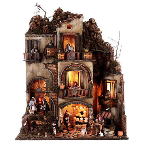 Apartment block N4 with well 65x55x35 Neapolitan nativity scene h. 10 cm 1