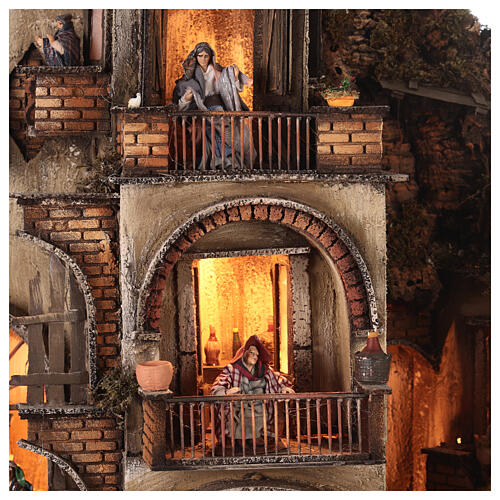 Apartment block N4 with well 65x55x35 Neapolitan nativity scene h. 10 cm 4