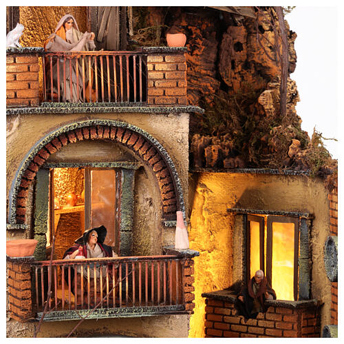 Apartment block N4 with well 65x55x35 Neapolitan nativity scene h. 10 cm 2